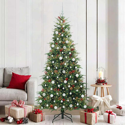 vidaXL Artificial Hinged Christmas Tree Green 210 cm PE and PVC - 51289