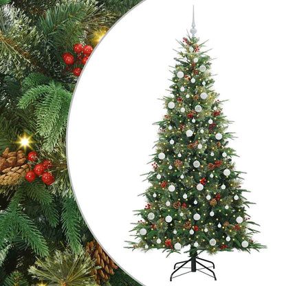 vidaXL Artificial Hinged Christmas Tree Green 210 cm PE and PVC - 51289