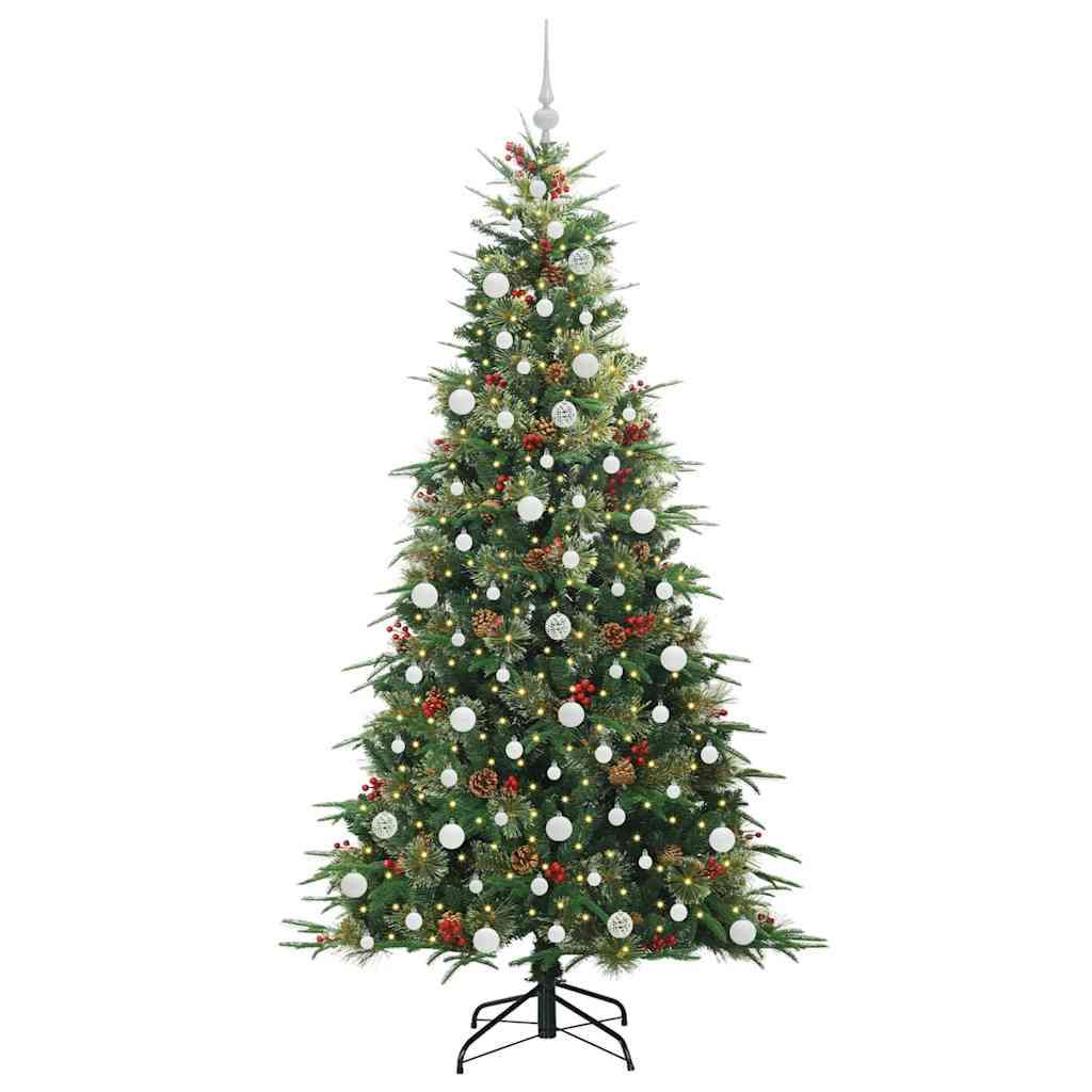 vidaXL Artificial Hinged Christmas Tree Green 210 cm PE and PVC - 51289