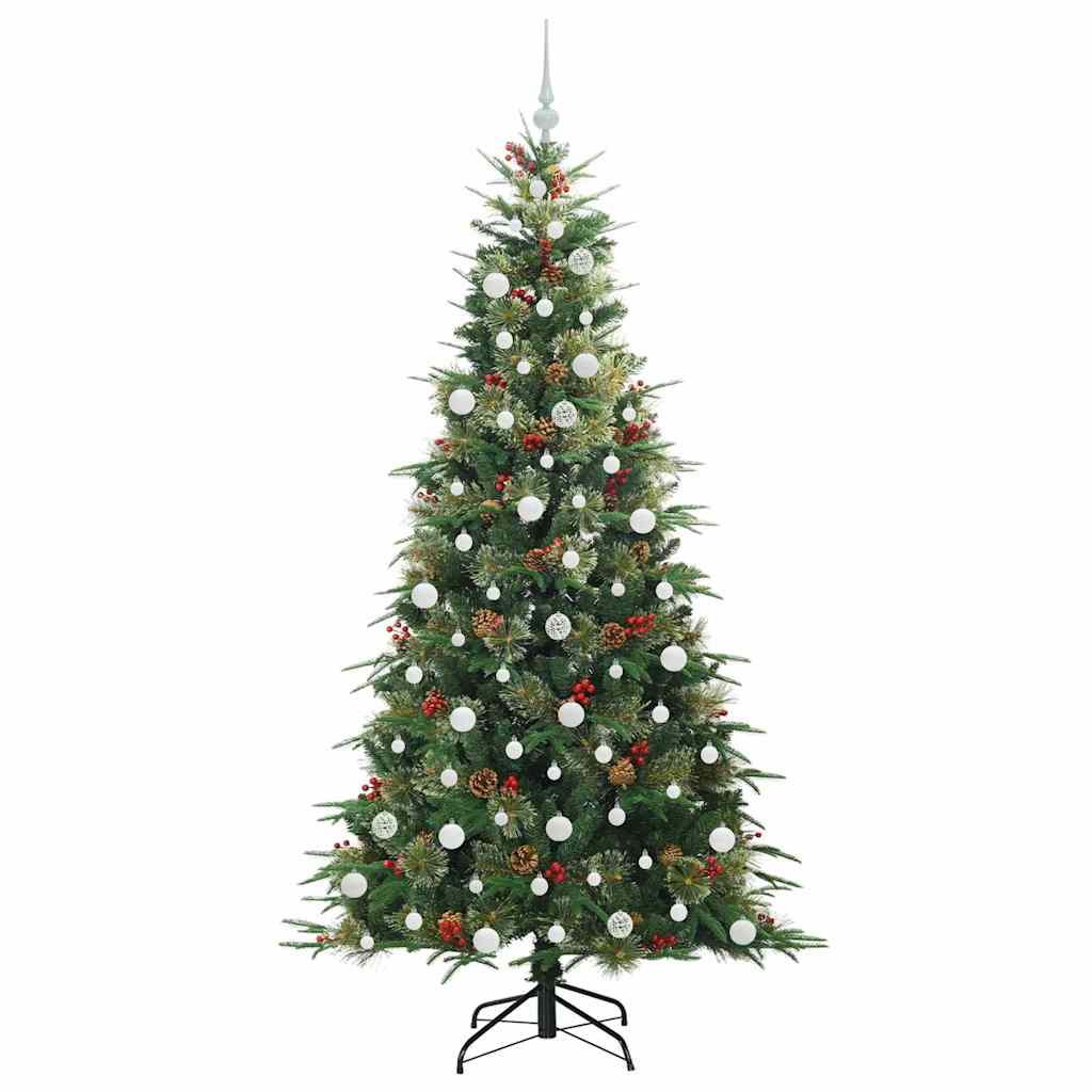 vidaXL Artificial Hinged Christmas Tree Green 210 cm PE and PVC - 51289