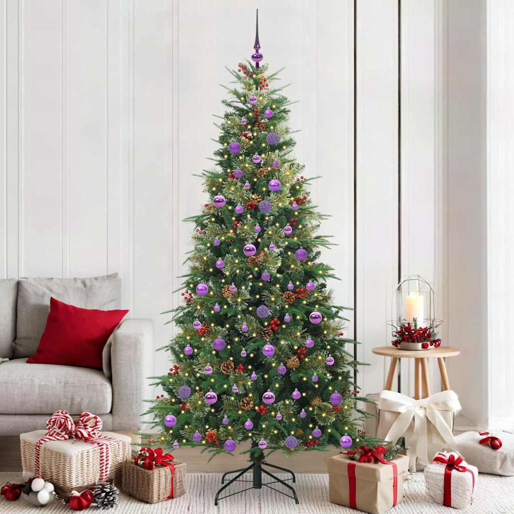 vidaXL Artificial Hinged Christmas Tree Green 210 cm PE and PVC - 51291
