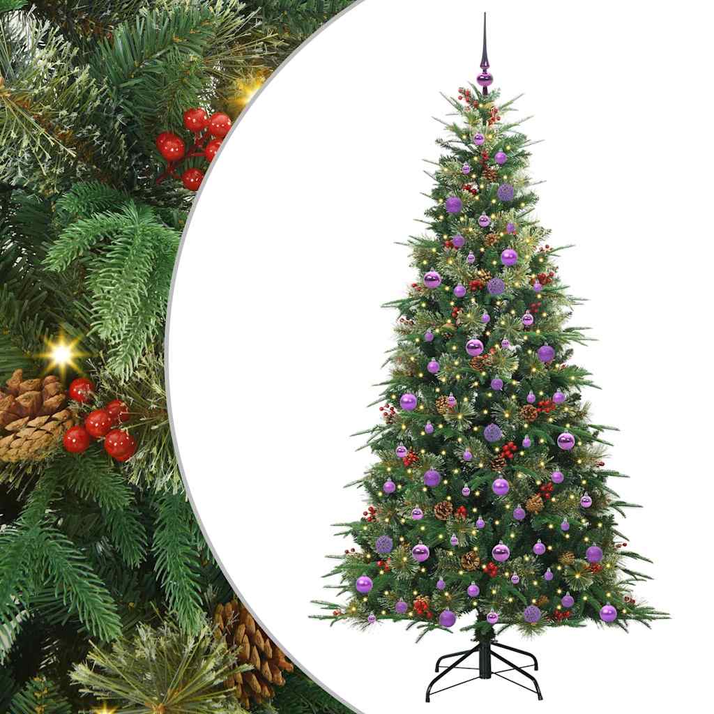 vidaXL Artificial Hinged Christmas Tree Green 210 cm PE and PVC - 51291