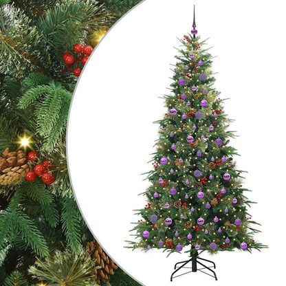 vidaXL Artificial Hinged Christmas Tree Green 210 cm PE and PVC - 51291