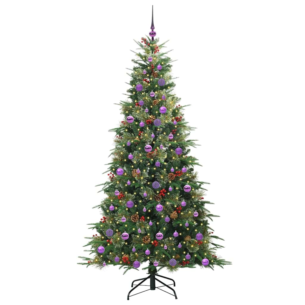 vidaXL Artificial Hinged Christmas Tree Green 210 cm PE and PVC - 51291