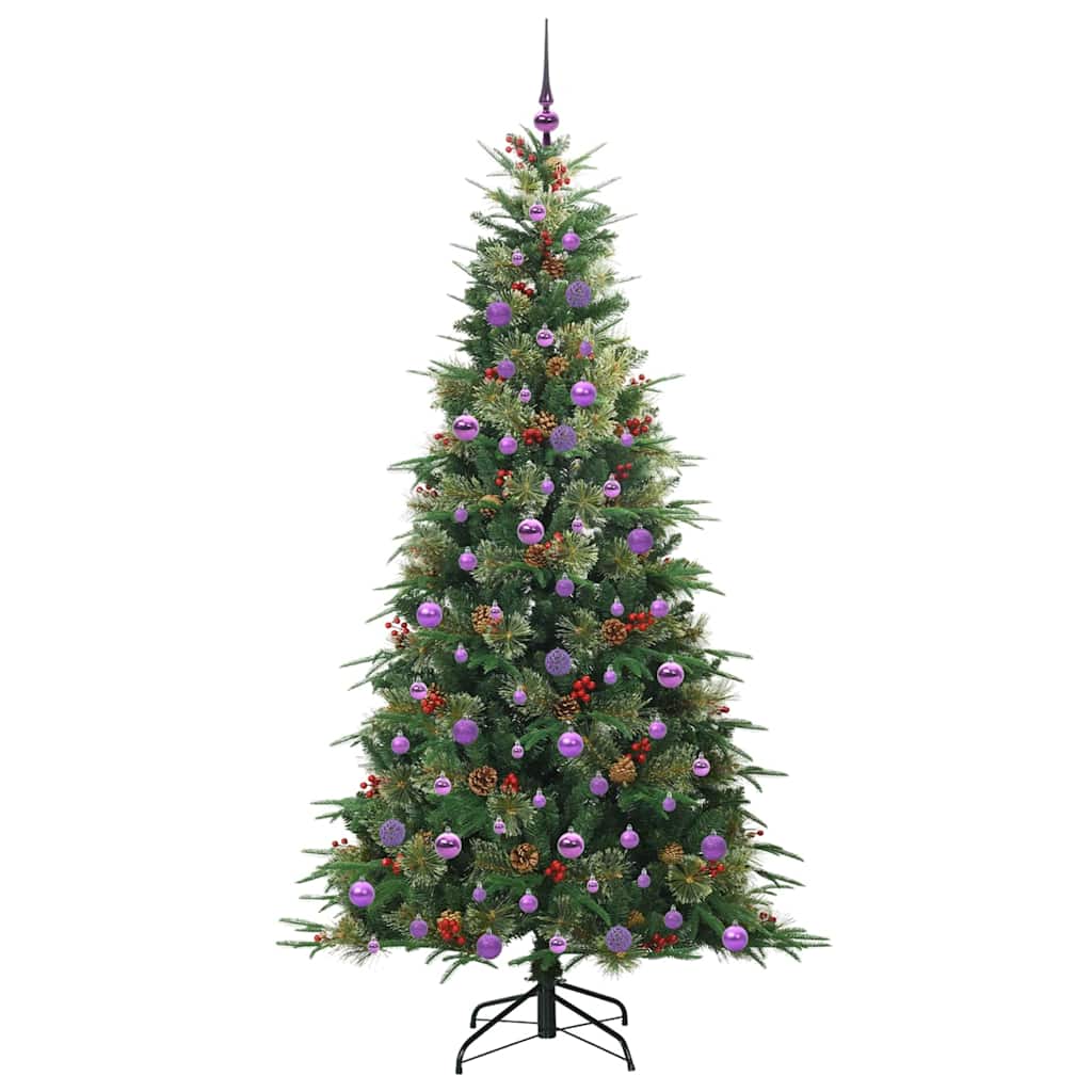 vidaXL Artificial Hinged Christmas Tree Green 210 cm PE and PVC - 51291