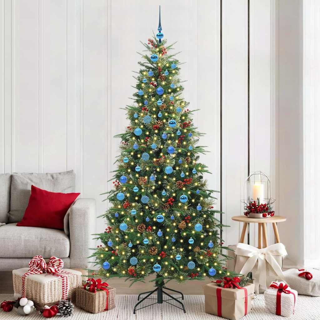 vidaXL Artificial Hinged Christmas Tree Green 210 cm PE and PVC - 51300