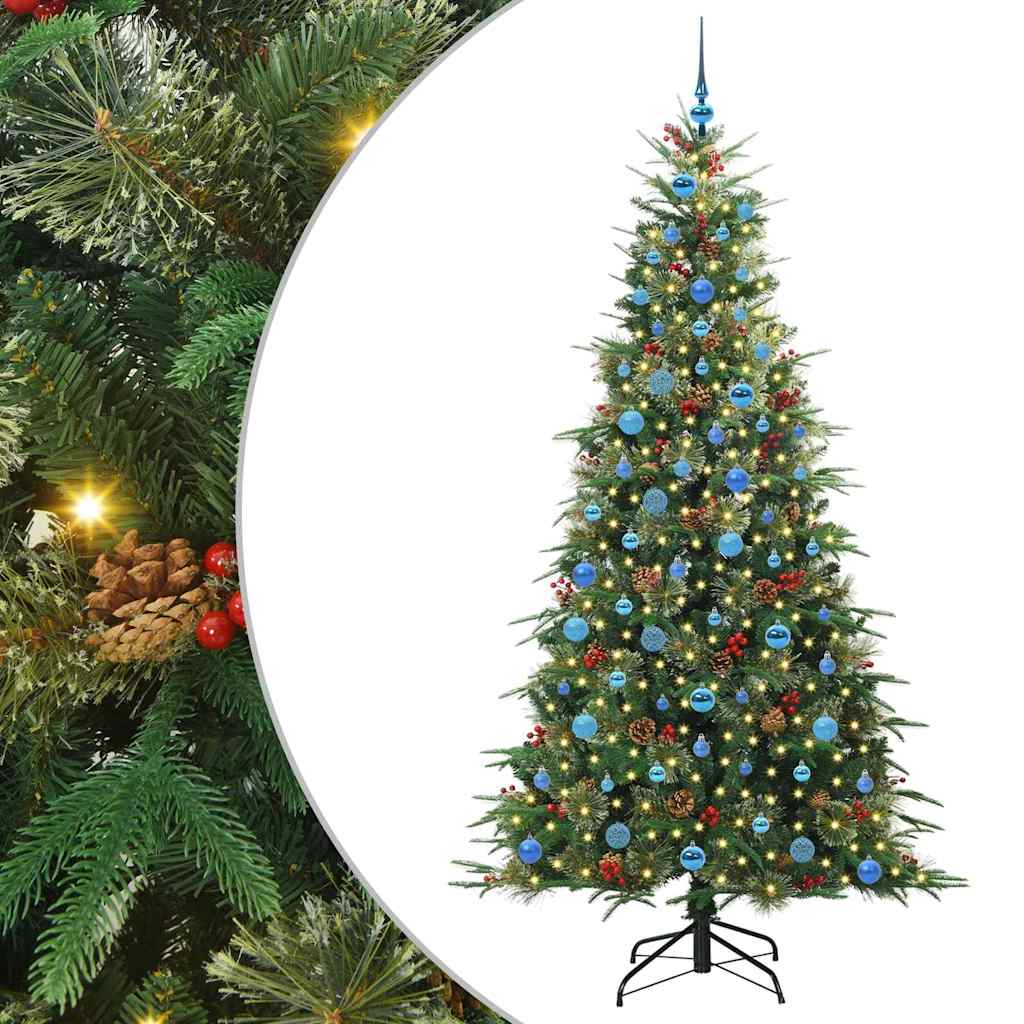 vidaXL Artificial Hinged Christmas Tree Green 210 cm PE and PVC - 51300