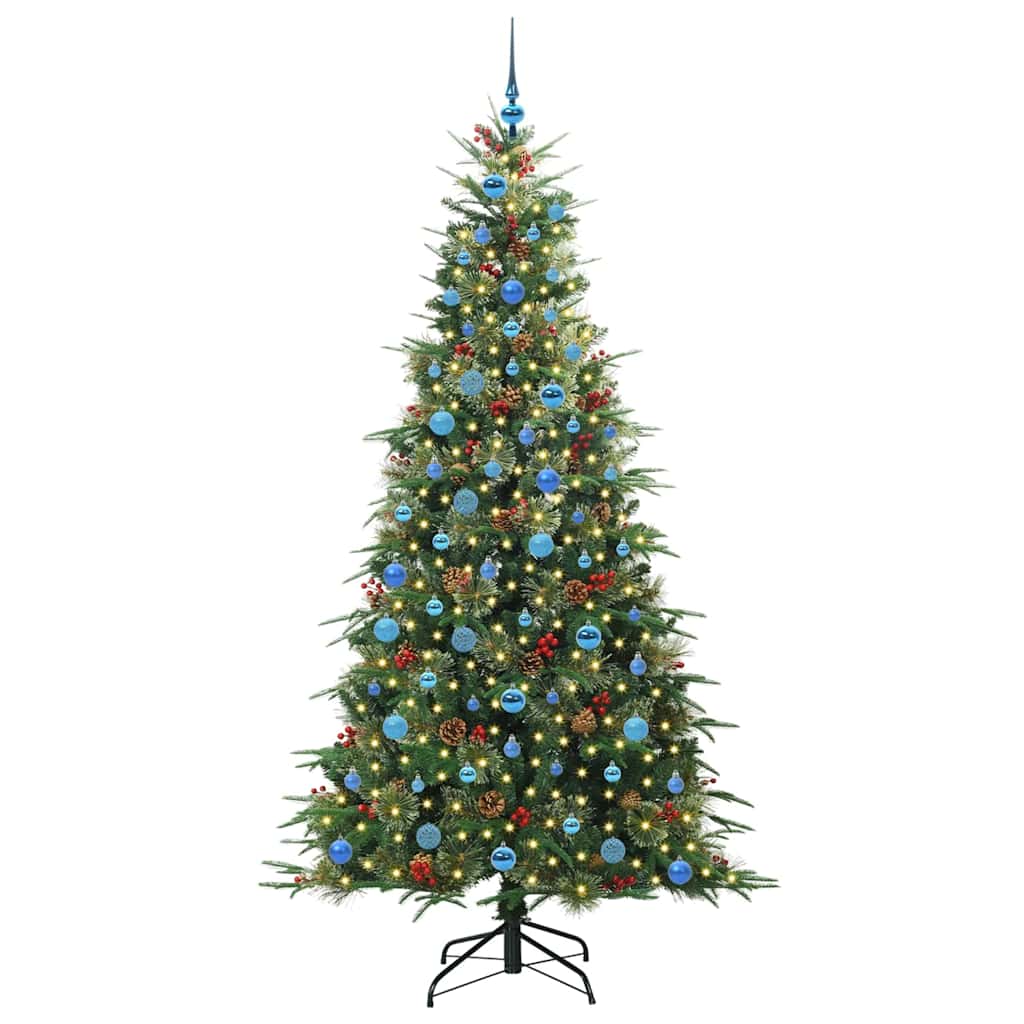 vidaXL Artificial Hinged Christmas Tree Green 210 cm PE and PVC - 51300