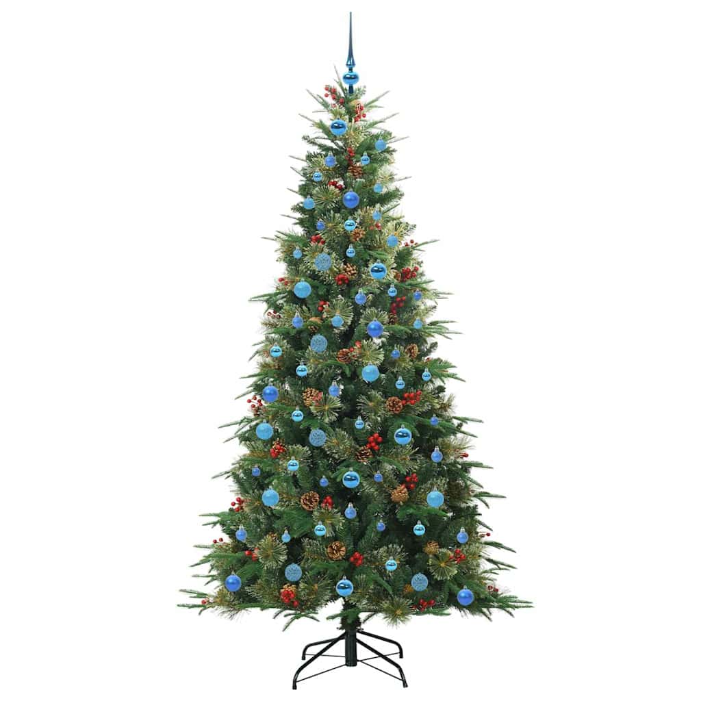 vidaXL Artificial Hinged Christmas Tree Green 210 cm PE and PVC - 51300
