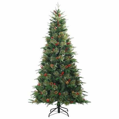 vidaXL Artificial Hinged Christmas Tree Green 210 cm PE and PVC - 51300