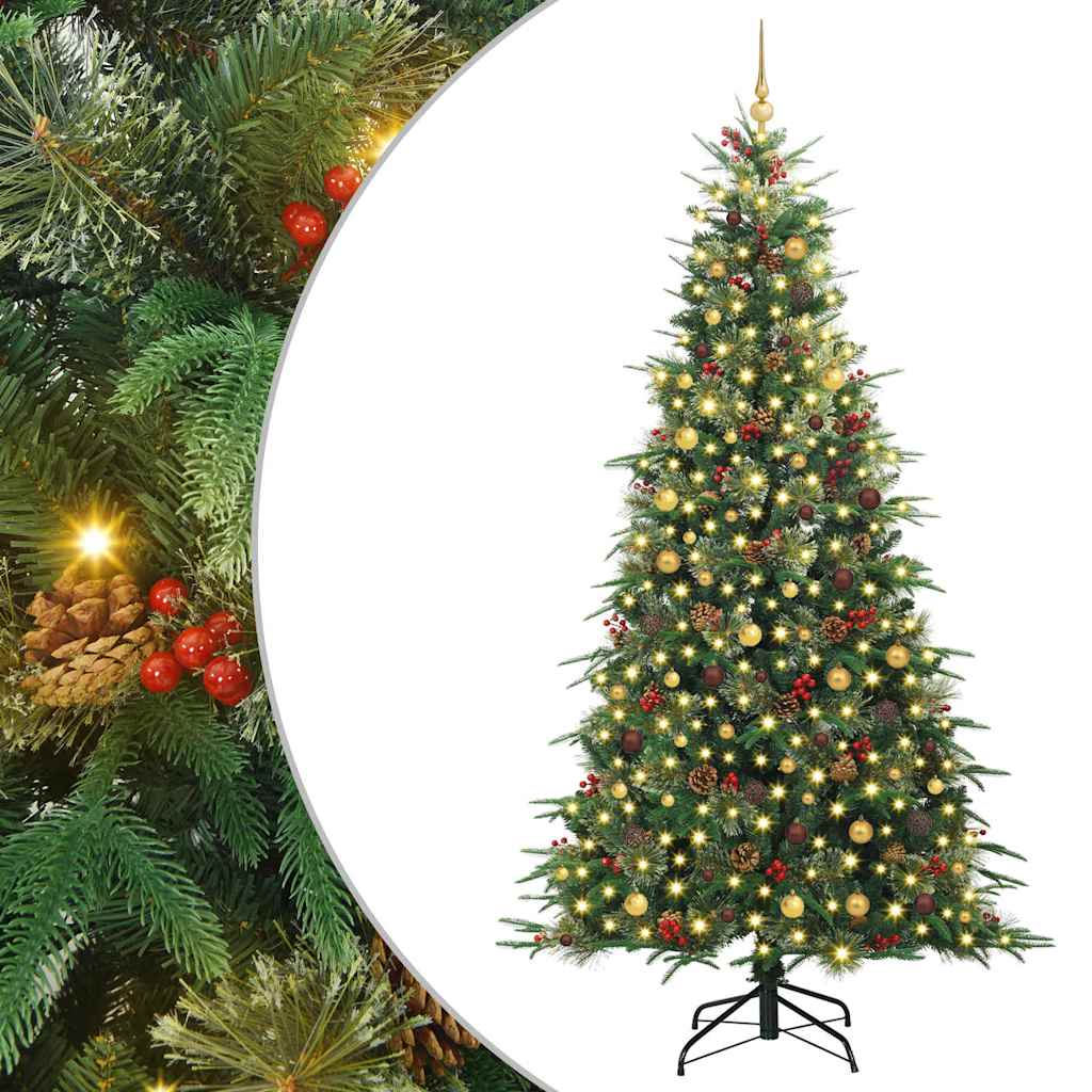 vidaXL Artificial Hinged Christmas Tree Green 240 cm PE and PVC - 51303