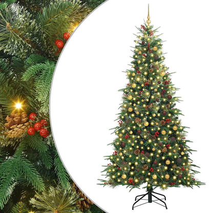 vidaXL Artificial Hinged Christmas Tree Green 240 cm PE and PVC - 51303