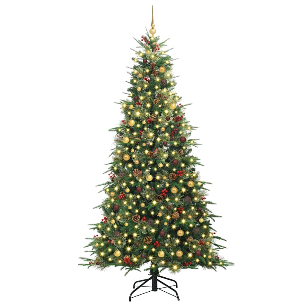 vidaXL Artificial Hinged Christmas Tree Green 240 cm PE and PVC - 51303