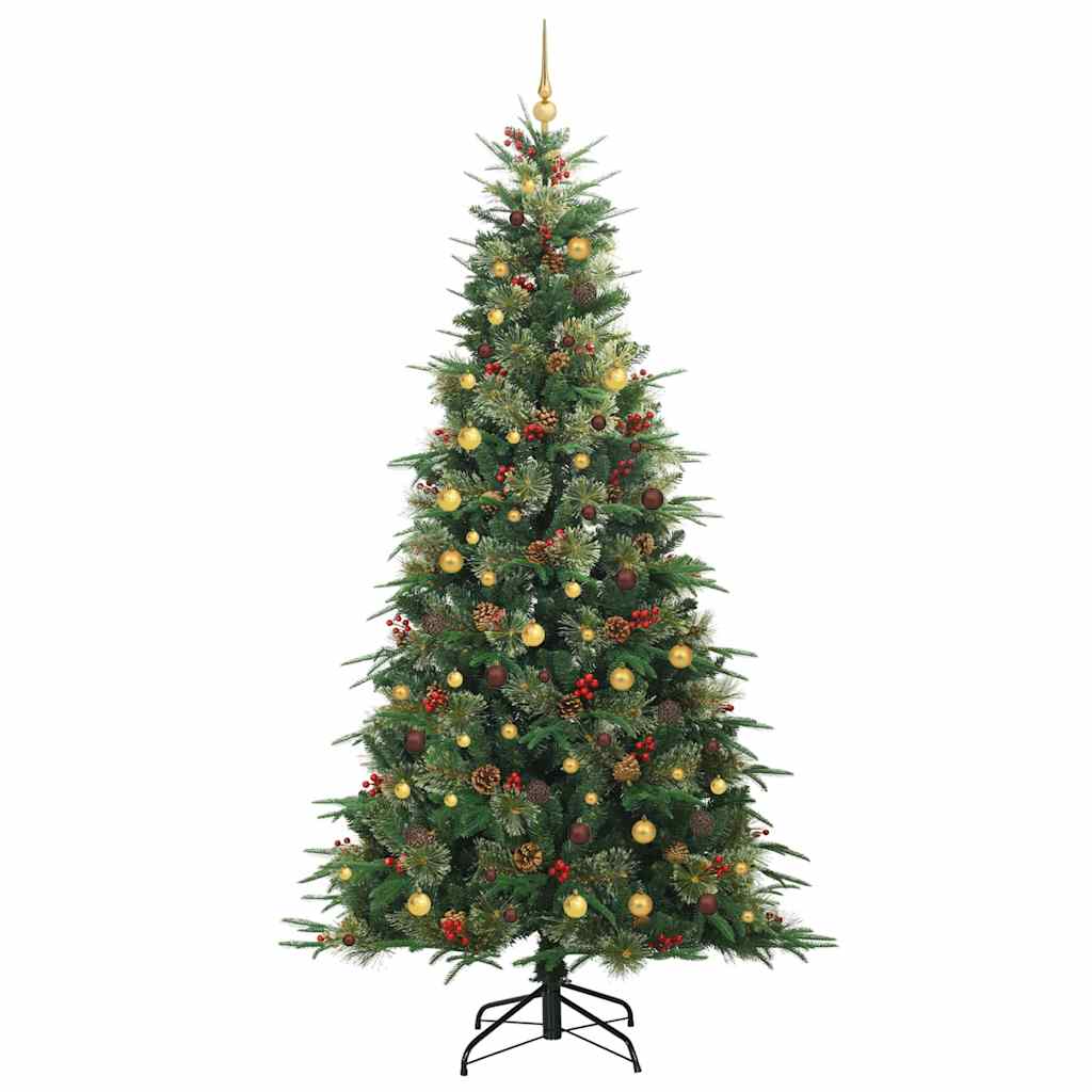 vidaXL Artificial Hinged Christmas Tree Green 240 cm PE and PVC - 51303