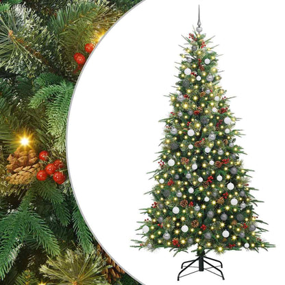 vidaXL Artificial Hinged Christmas Tree Green 240 cm PE and PVC - 51308