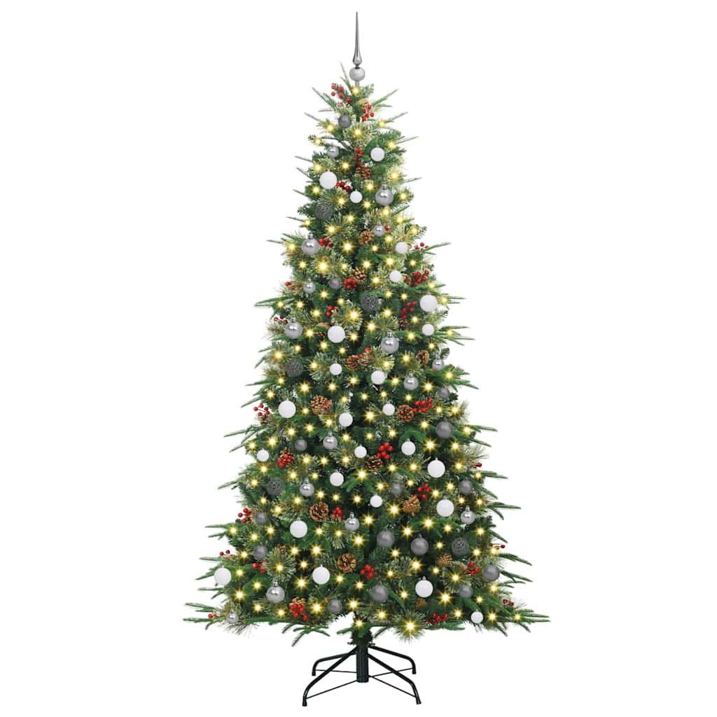 vidaXL Artificial Hinged Christmas Tree Green 240 cm PE and PVC - 51308