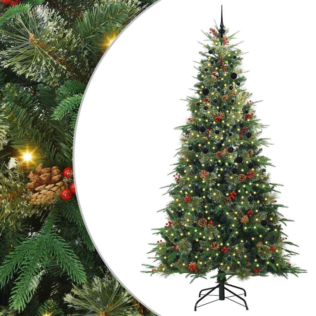 vidaXL Artificial Hinged Christmas Tree Green 240 cm PE and PVC - 51315