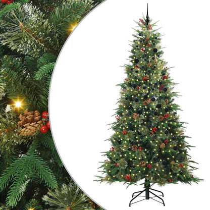 vidaXL Artificial Hinged Christmas Tree Green 240 cm PE and PVC - 51315