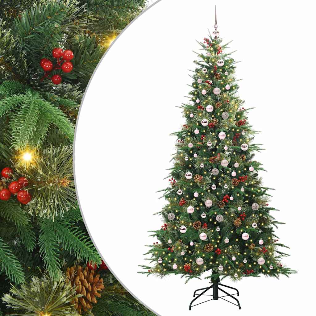 vidaXL Artificial Hinged Christmas Tree Green 240 cm PE and PVC - 51319