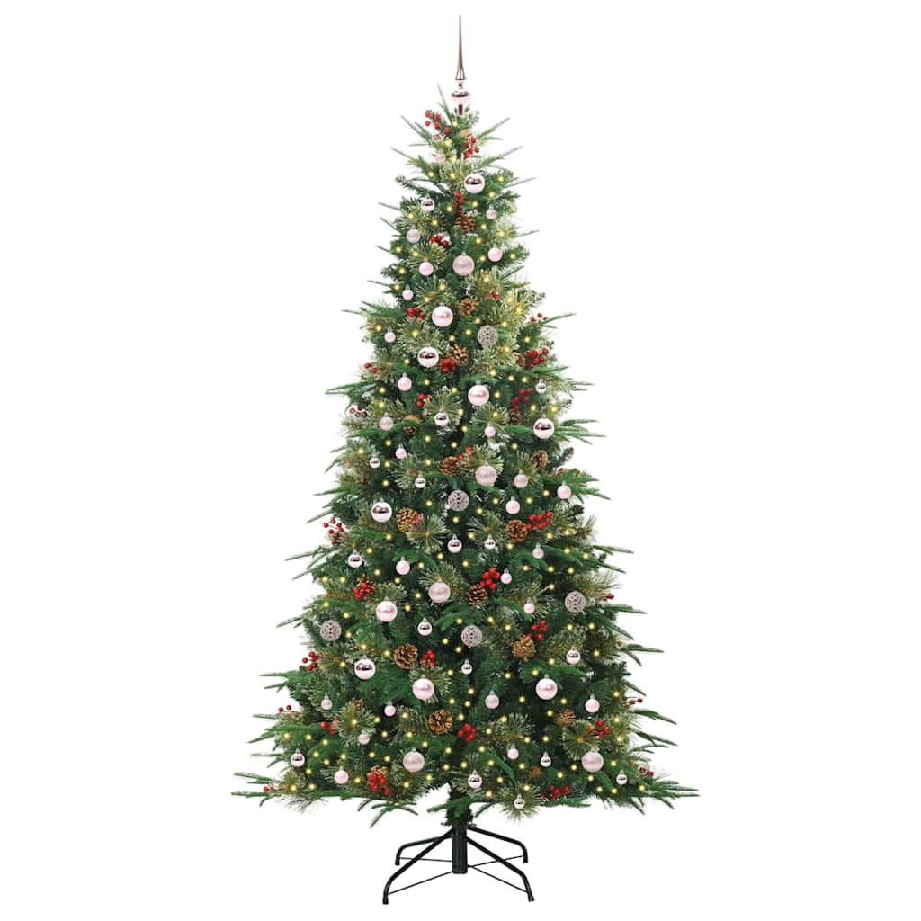vidaXL Artificial Hinged Christmas Tree Green 240 cm PE and PVC - 51319