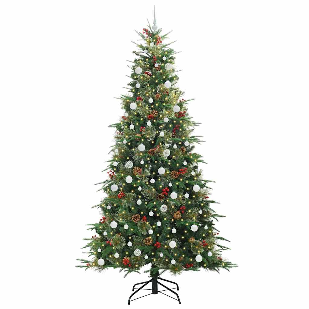 vidaXL Artificial Hinged Christmas Tree Green 240 cm PE and PVC - 51328