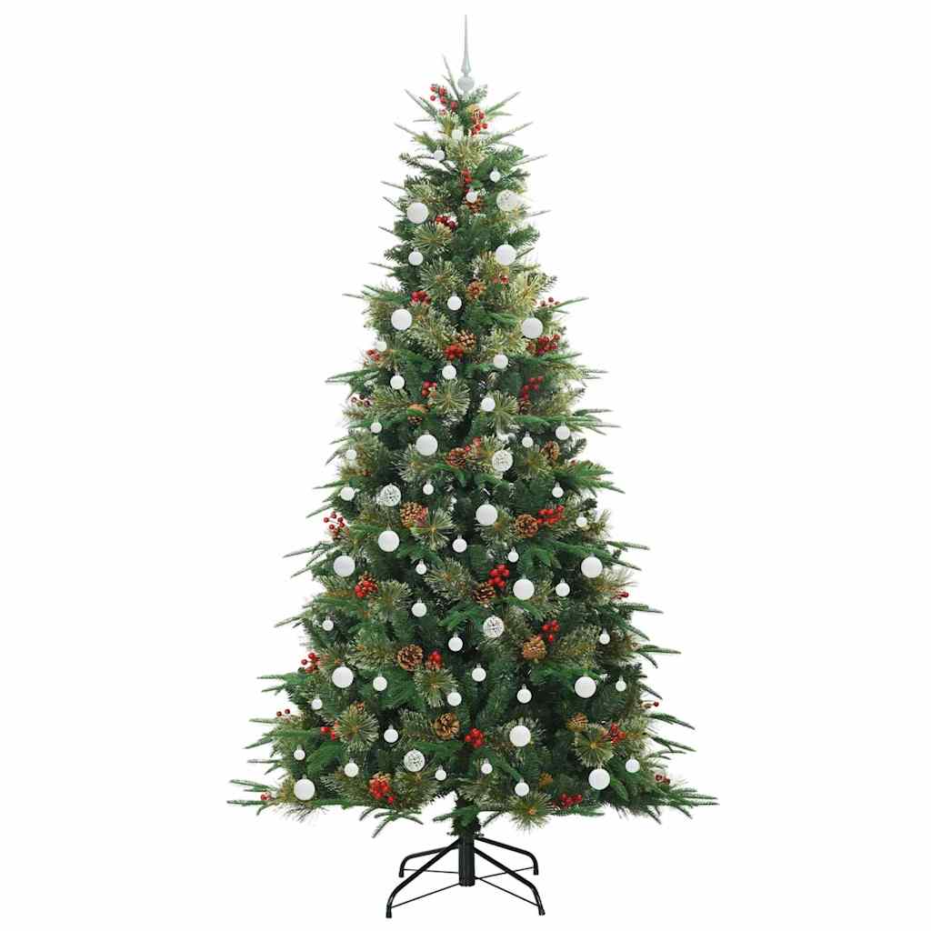 vidaXL Artificial Hinged Christmas Tree Green 240 cm PE and PVC - 51328