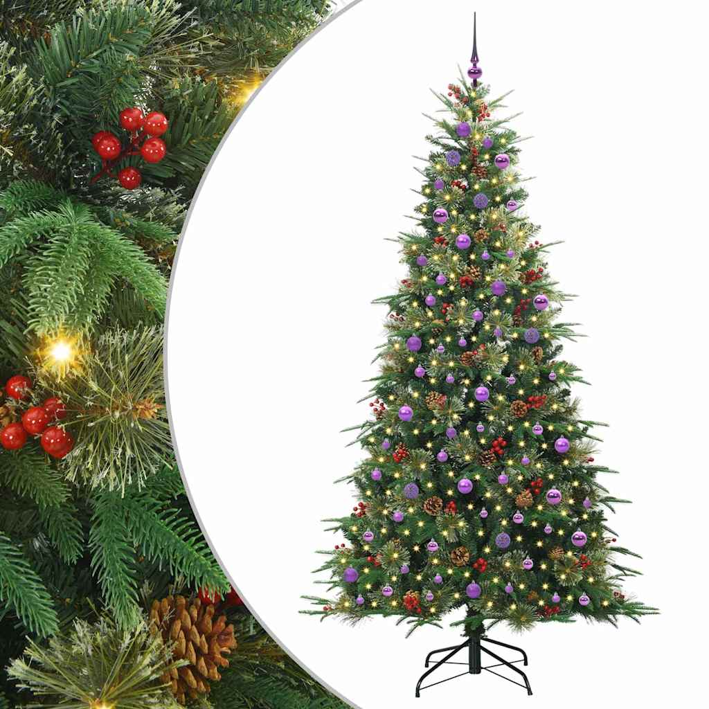vidaXL Artificial Hinged Christmas Tree Green 240 cm PE and PVC - 51332