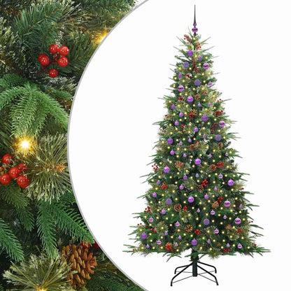 vidaXL Artificial Hinged Christmas Tree Green 240 cm PE and PVC - 51332