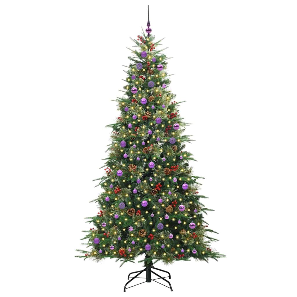 vidaXL Artificial Hinged Christmas Tree Green 240 cm PE and PVC - 51332
