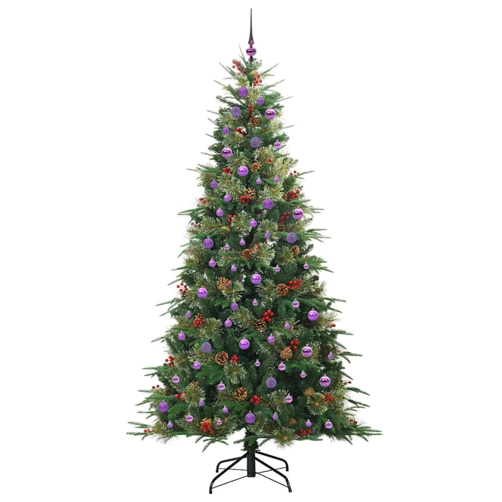 vidaXL Artificial Hinged Christmas Tree Green 240 cm PE and PVC - 51332