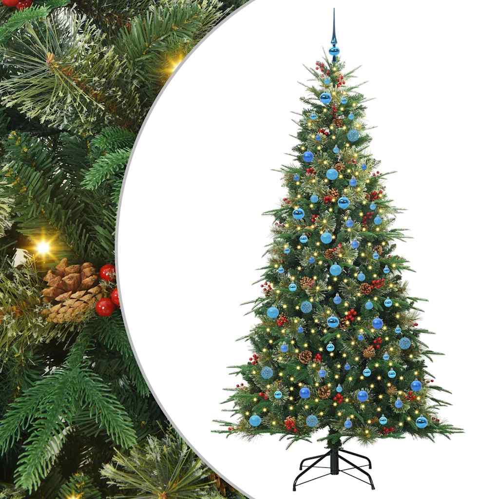 vidaXL Artificial Hinged Christmas Tree Green 240 cm PE and PVC - 51333
