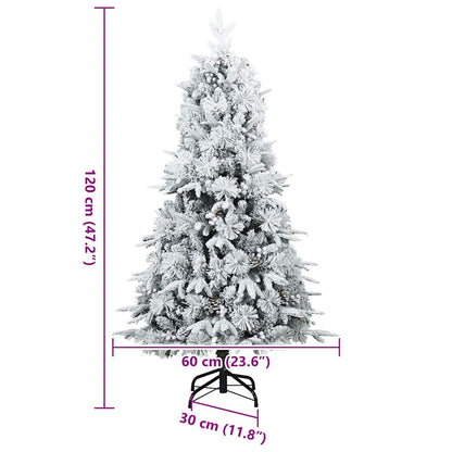 vidaXL Artificial Hinged Christmas Tree White 120 cm PE and PVC - 51347