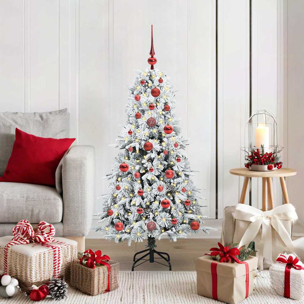 vidaXL Artificial Hinged Christmas Tree White 120 cm PE and PVC - 51360
