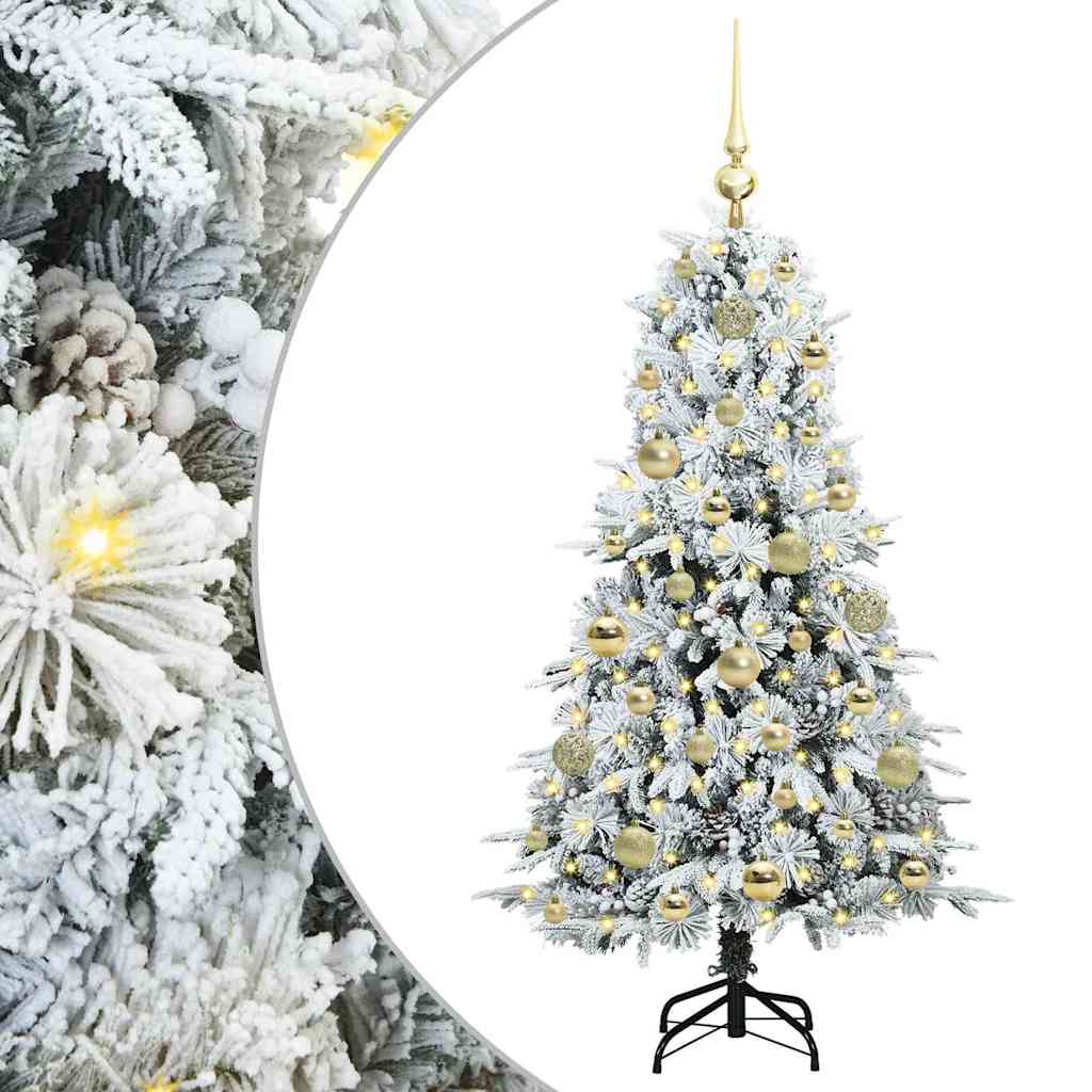 vidaXL Artificial Hinged Christmas Tree White 120 cm PE and PVC - 51382