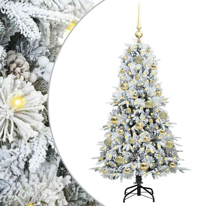 vidaXL Artificial Hinged Christmas Tree White 120 cm PE and PVC - 51382