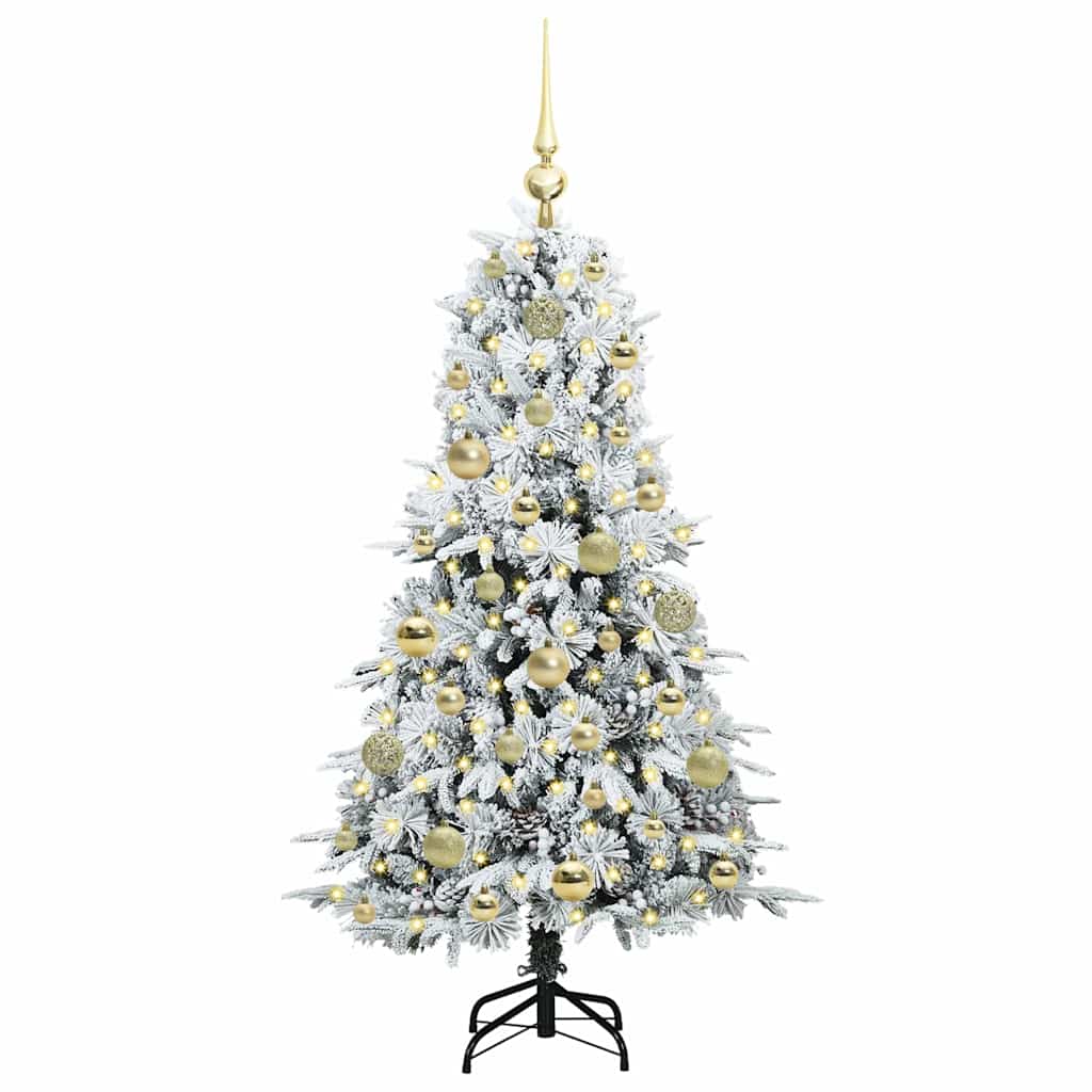 vidaXL Artificial Hinged Christmas Tree White 120 cm PE and PVC - 51382
