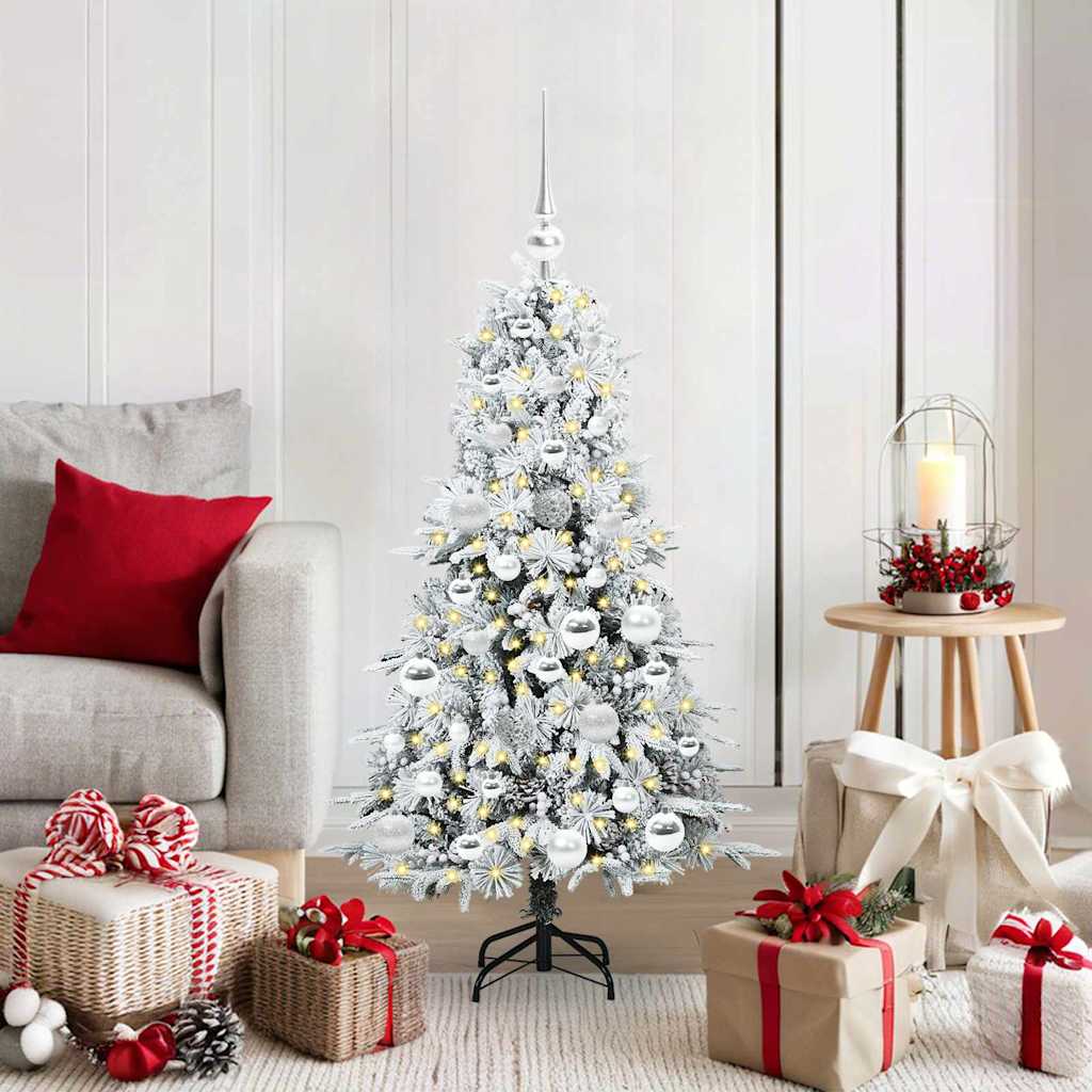 vidaXL Artificial Hinged Christmas Tree White 120 cm PE and PVC - 51383
