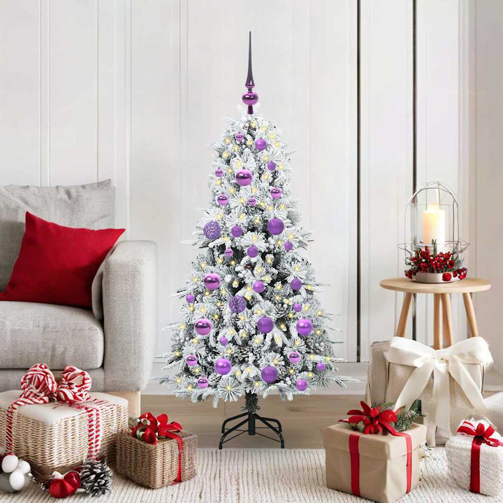 vidaXL Artificial Hinged Christmas Tree White 120 cm PE and PVC - 51384