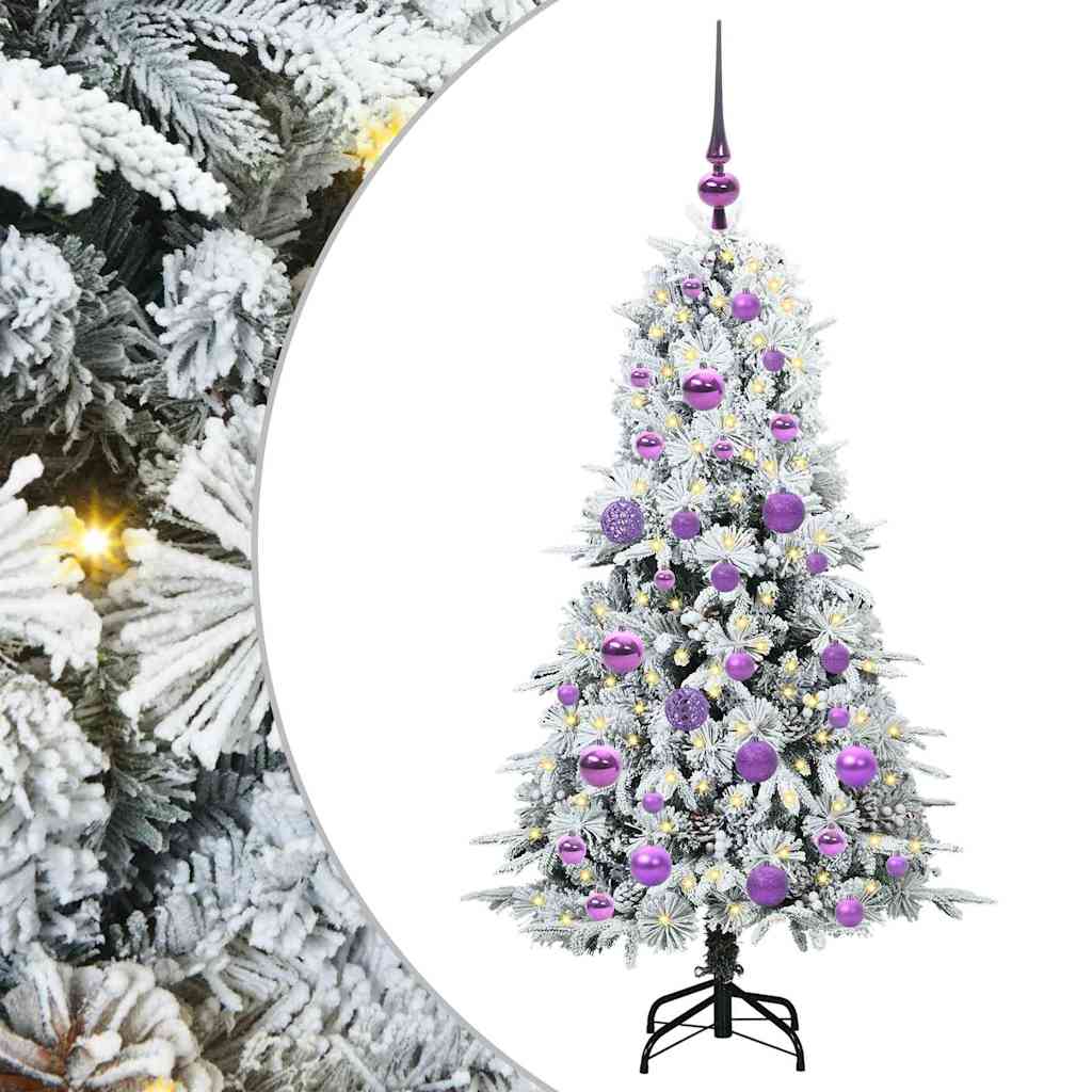 vidaXL Artificial Hinged Christmas Tree White 120 cm PE and PVC - 51384