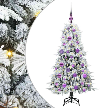 vidaXL Artificial Hinged Christmas Tree White 120 cm PE and PVC - 51384