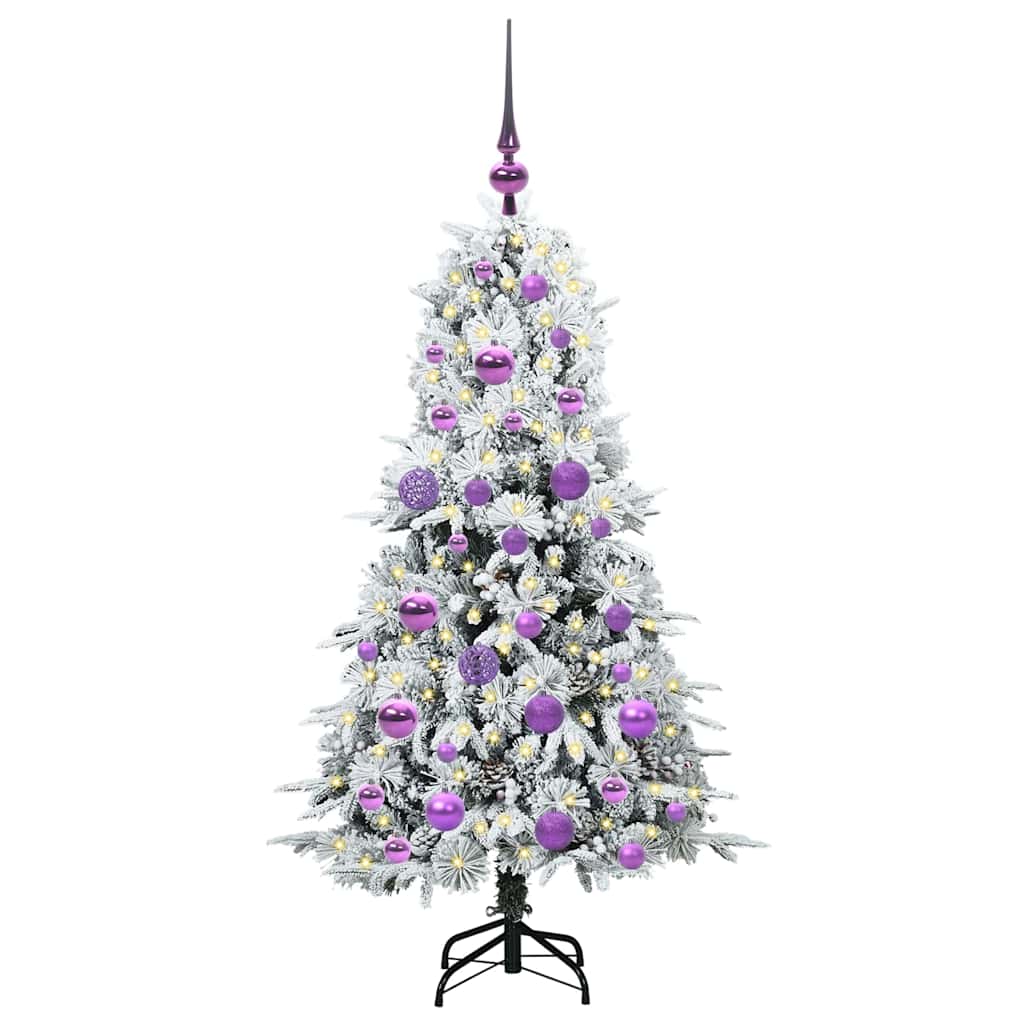 vidaXL Artificial Hinged Christmas Tree White 120 cm PE and PVC - 51384