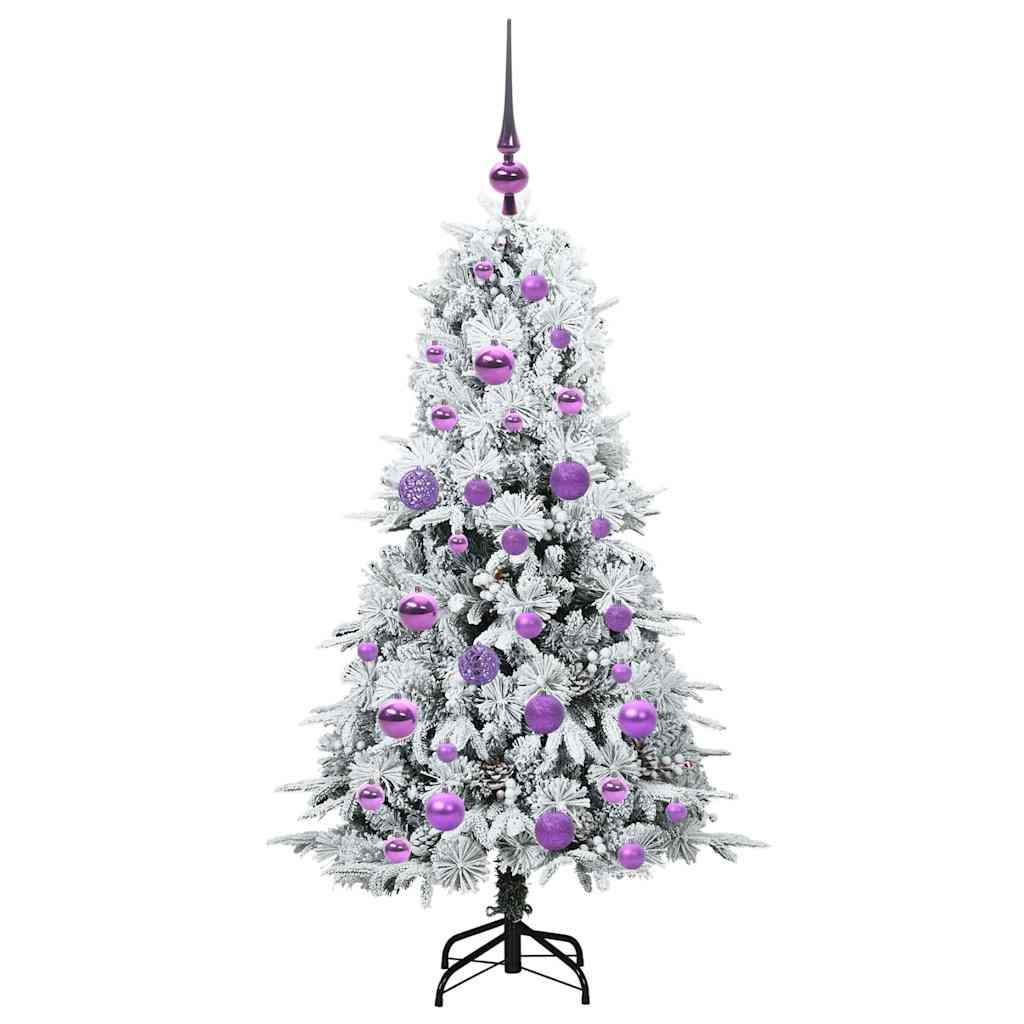 vidaXL Artificial Hinged Christmas Tree White 120 cm PE and PVC - 51384