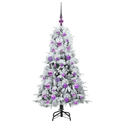 vidaXL Artificial Hinged Christmas Tree White 120 cm PE and PVC - 51384