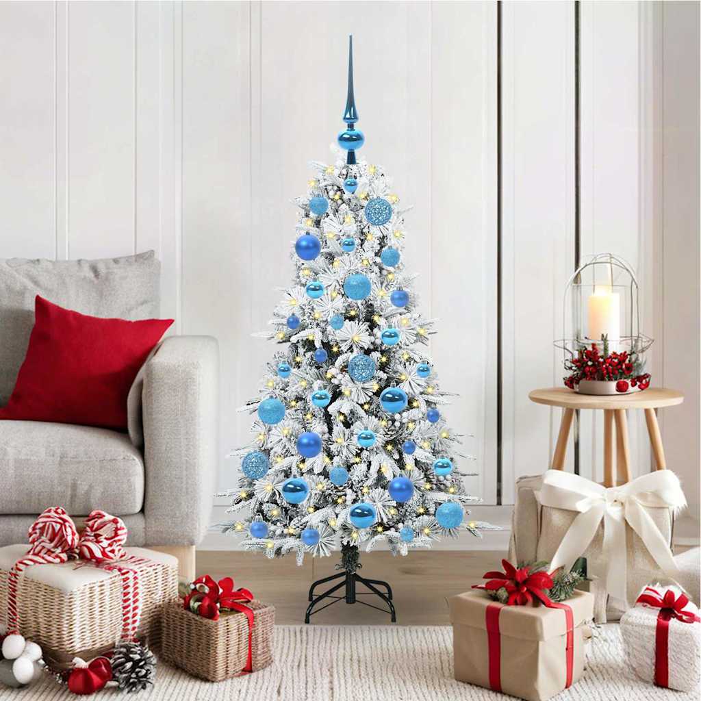 vidaXL Artificial Hinged Christmas Tree White 120 cm PE and PVC - 51386