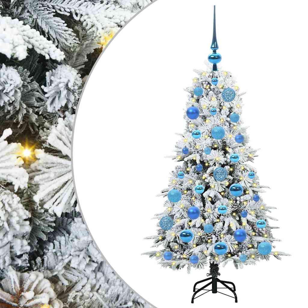 vidaXL Artificial Hinged Christmas Tree White 120 cm PE and PVC - 51386