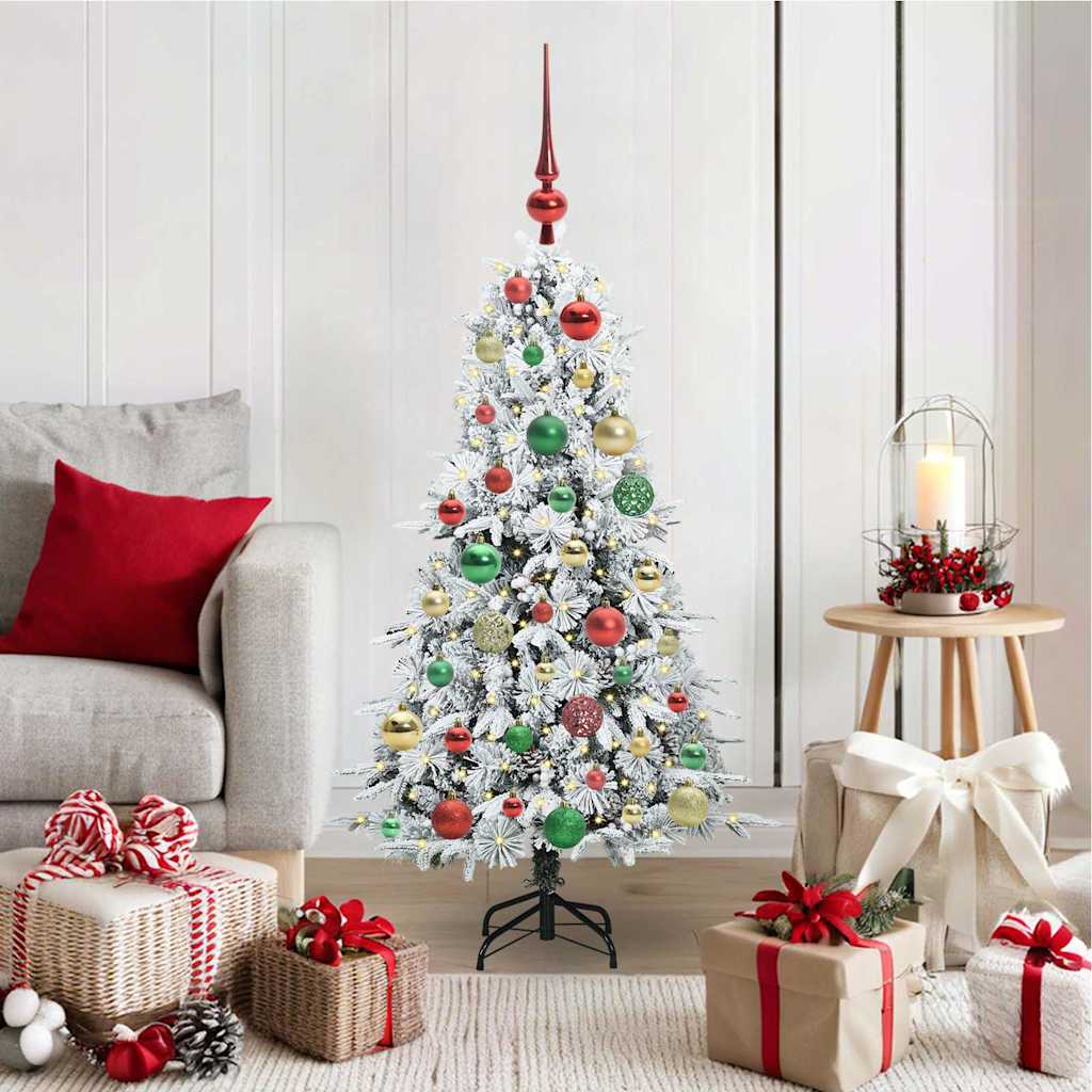 vidaXL Artificial Hinged Christmas Tree White 120 cm PE and PVC - 51387