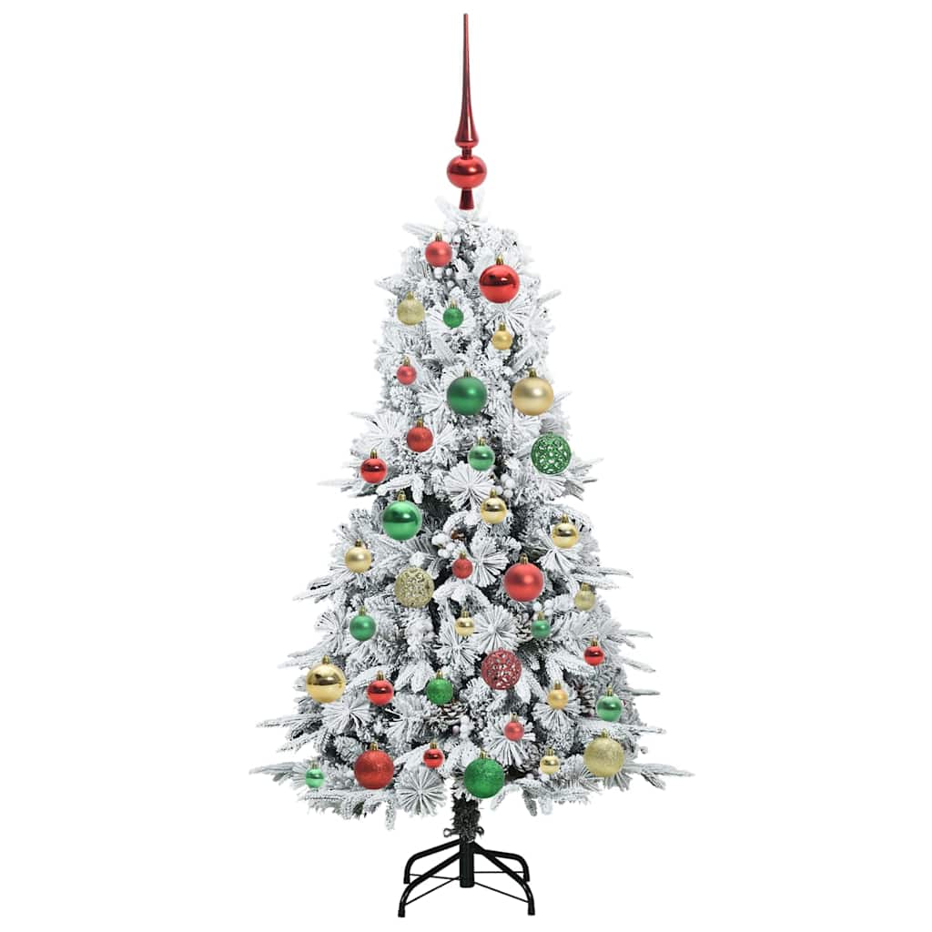 vidaXL Artificial Hinged Christmas Tree White 120 cm PE and PVC - 51387