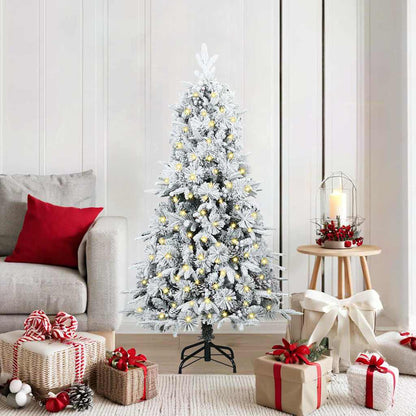 vidaXL Artificial Hinged Christmas Tree White 150 cm PE and PVC - 51392