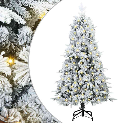 vidaXL Artificial Hinged Christmas Tree White 150 cm PE and PVC - 51392