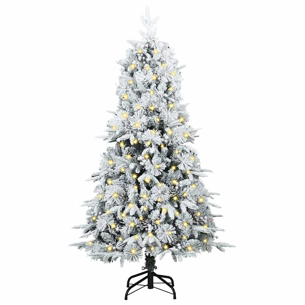 vidaXL Artificial Hinged Christmas Tree White 150 cm PE and PVC - 51392